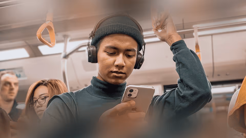 Image of person looking phone